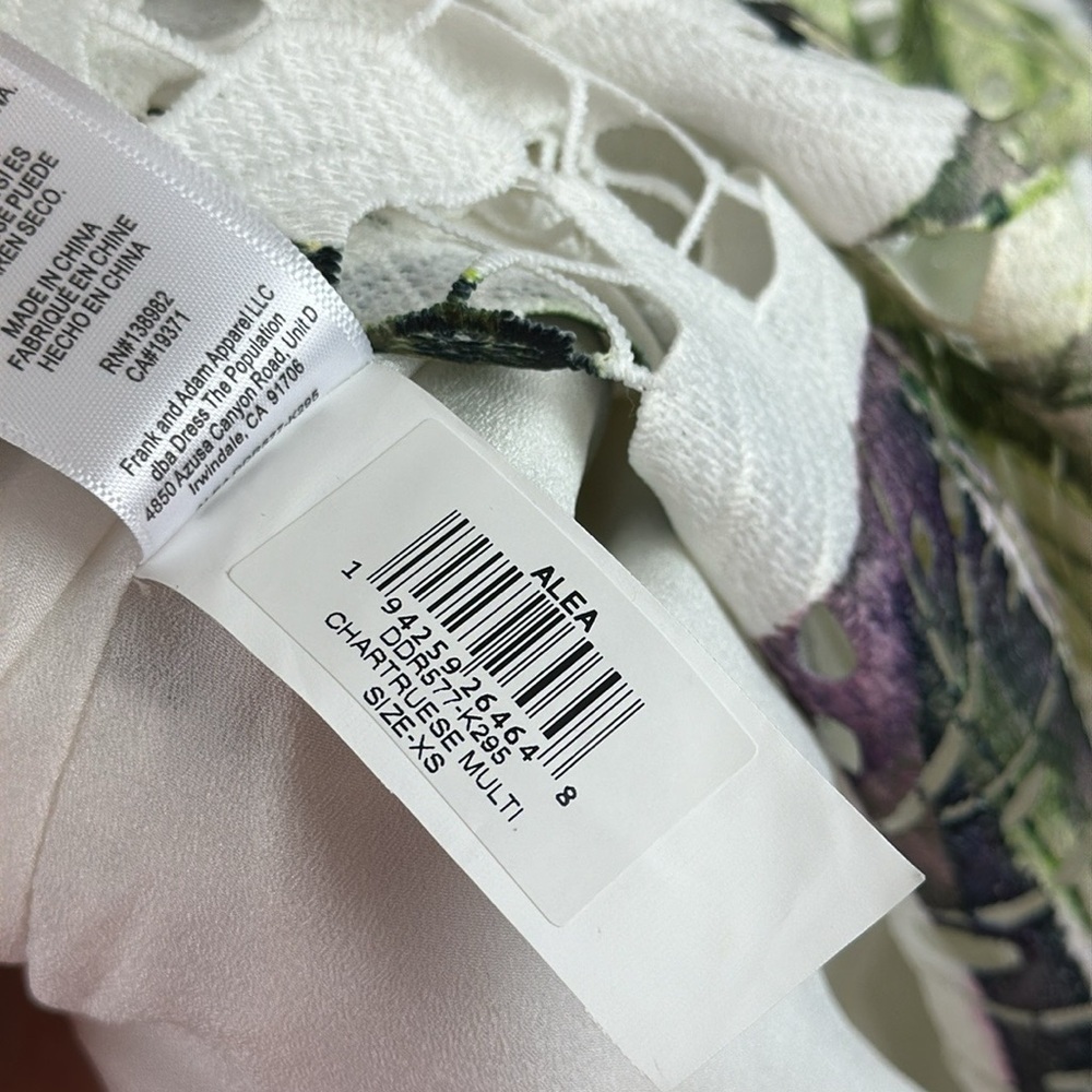 NWT Dress The Population Alea Tropical Print Lace Dress Size XS - Picture 10 of 16